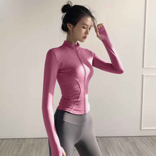 Quick Drying Women's Skinny Long Sleeve Yoga Coat