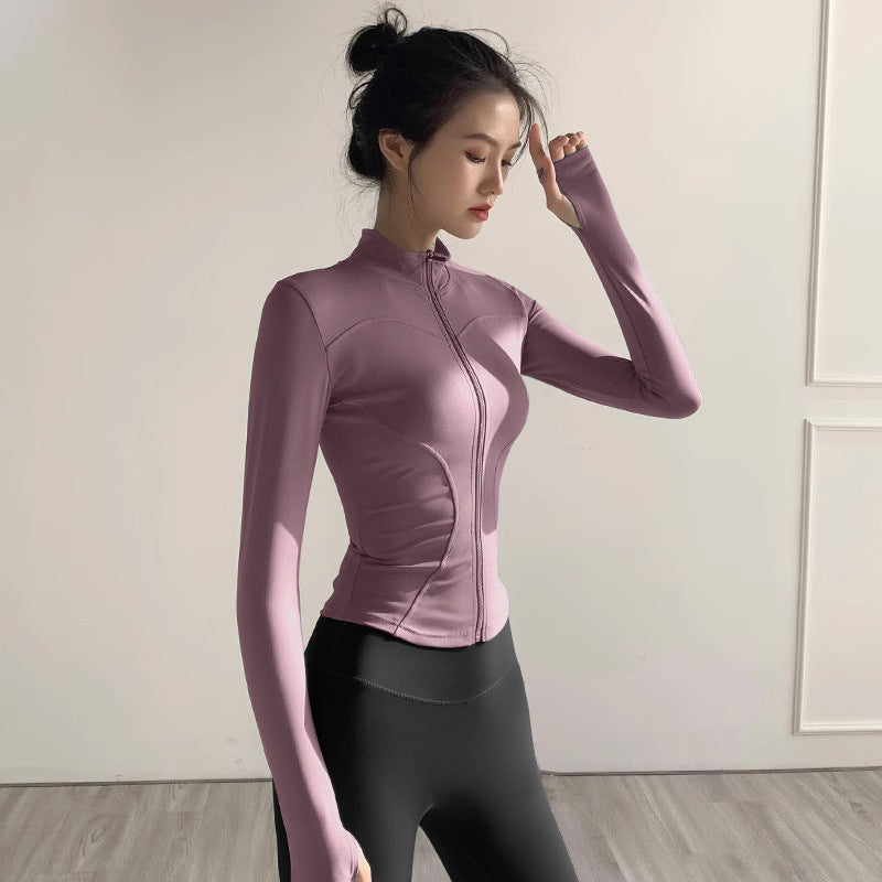 Quick Drying Women's Skinny Long Sleeve Yoga Coat