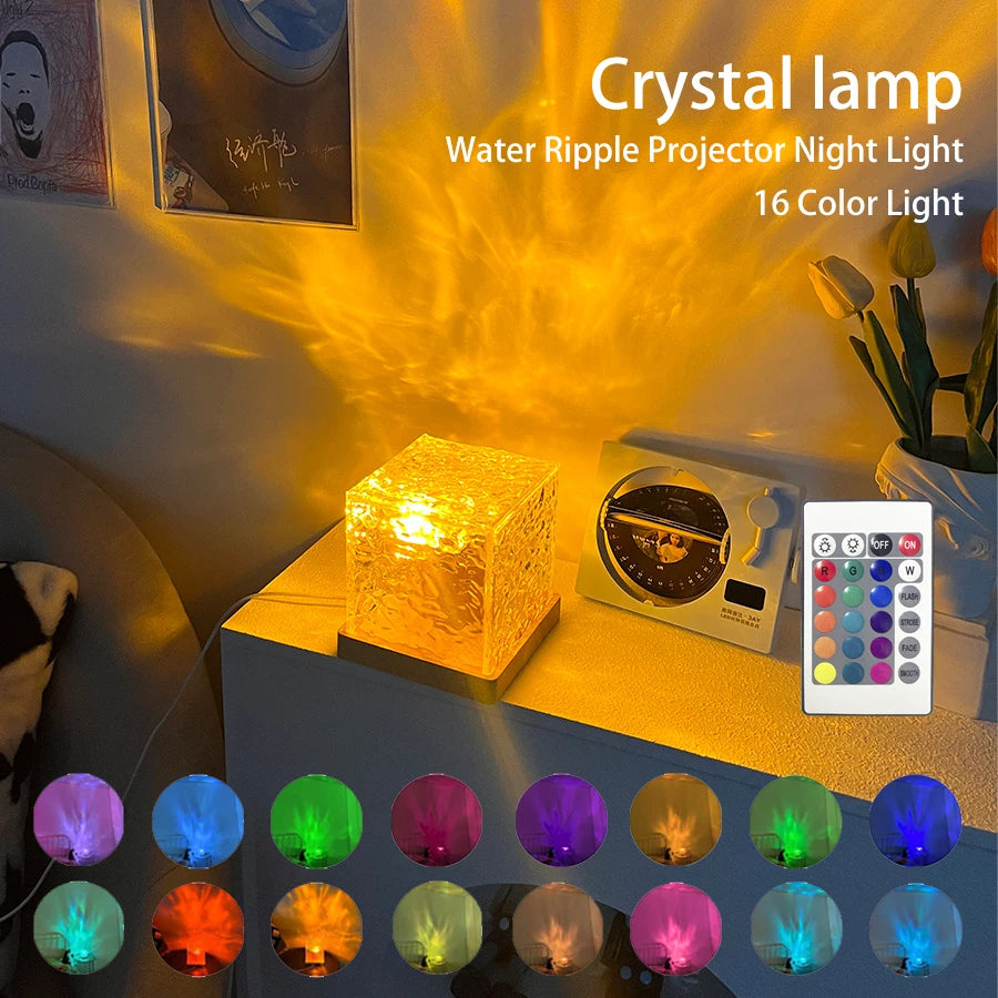 Dimmable 16 Color USB Water Ripple Crystal Table Lamp™